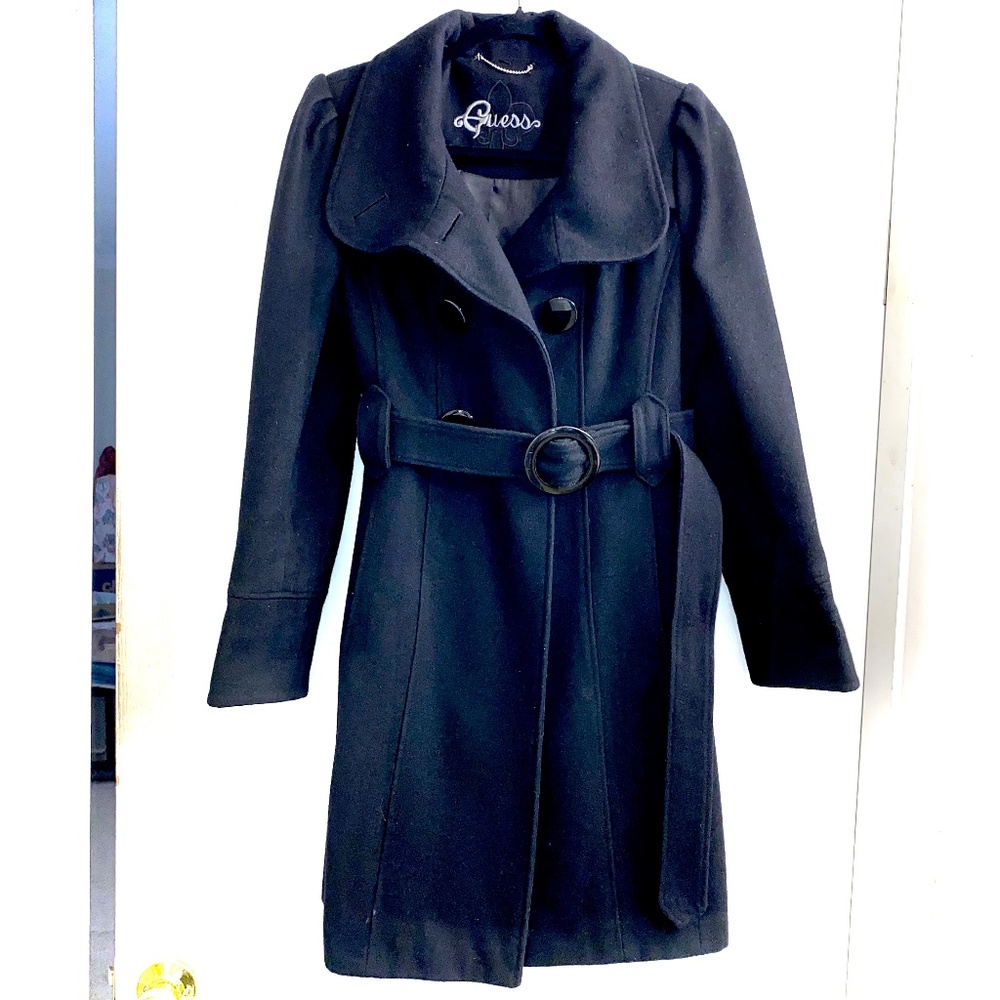 GUESS Vintage Y2K Pea/Trench Coat RARE FIND